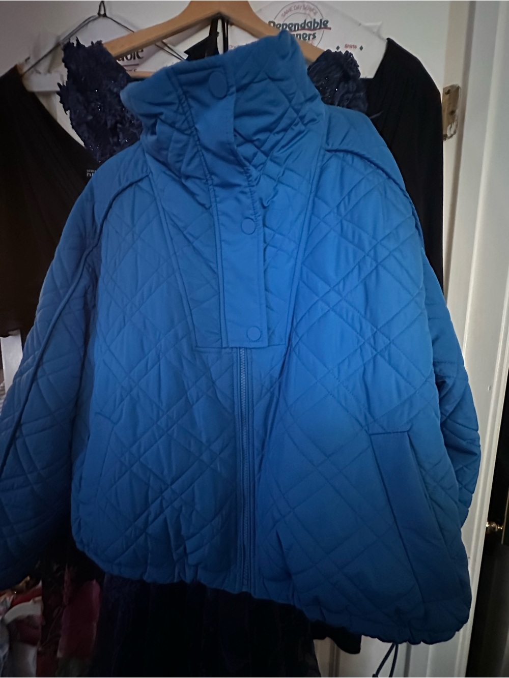 Talbots Blue Quilted 1X Women's Jacket - Lightweight Puffer Coat NWOT